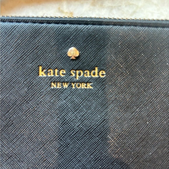 Kate Spade Black Leather Clutch 9'x 5' - Picture 7 of 7